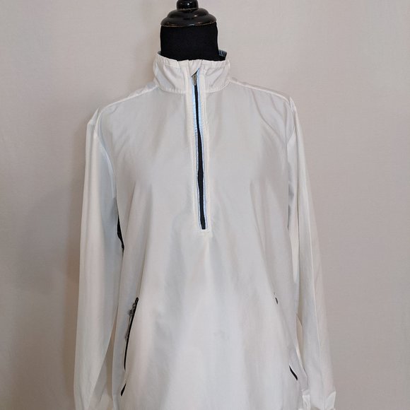 White Nike Wind Breaker Rain Jacket Pullover - Picture 2 of 7